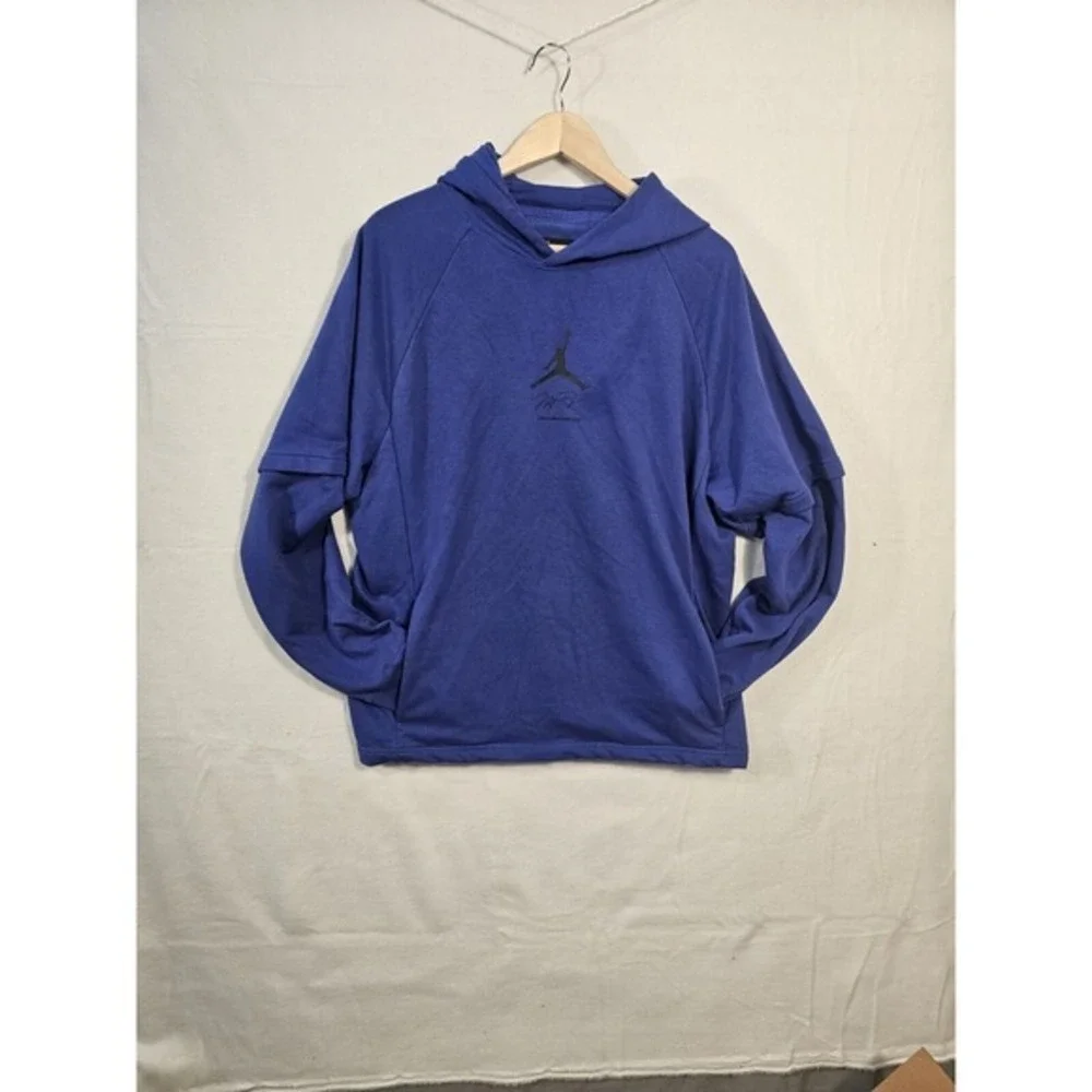 NIKE JORDAN 23 ALPHA MEN'S DRI FIT HOODIE LONG SLEEVE‎ SWEATER LARGE PURPLE K031